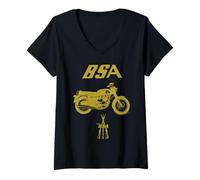 Donna Moto Vintage BSA Rocket 3 Mk1 Maglietta con Collo a V