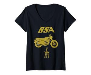 Donna Moto Vintage BSA Rocket 3 Mk1 Maglietta con Collo a V