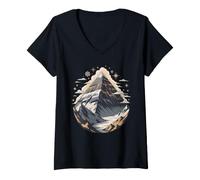 Donna Mount Everest Mountaineering Climber Summit Alpine Maglietta con Collo a V