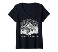 Donna Mount Rainier Washington Mountain Mt Climbing Summit Escursioni Maglietta con Collo a V