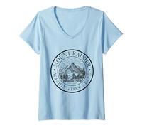 Donna Mount Rainier Washington Mountain Mt Climbing Summit Escursioni Maglietta con Collo a V