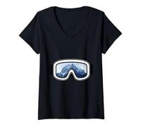 Donna Mountains Are Calling, Snowboard & Sci, Occhiali da Sci Maglietta con Collo a V