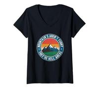 Donna Mountains Aren't Funny They're Hill Areas Maglietta con Collo a V