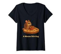 Donna Mouse Agitazione Amleto Prima Scena Citazione Shakespeare Giocare Maglietta con Collo a V