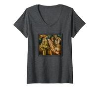 Donna Movimenti artistici, dadaismo, Marcel Duchamp Maglietta con Collo a V, Grigio Scuro, S