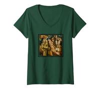 Donna Movimenti artistici, dadaismo, Marcel Duchamp Maglietta con Collo a V, Verde Foresta, L