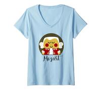 Donna Mozart Kawaii Maglietta con Collo a V