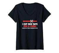 Donna MPA I Cut Red Tape Laurea Amministrazione Pubblica Maglietta con Collo a V