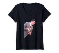 Donna Mr Bean Blackadder Attore & Comico Rowan Atkinson Maglietta con Collo a V