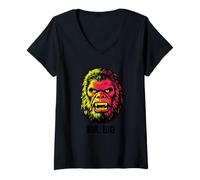 Donna Mr. Big Gorilla Head Primate Animale Selvatico Maglietta con Collo a V