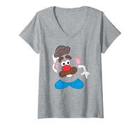 Donna Mr. Potato Head Big Face Maglietta con Collo a V