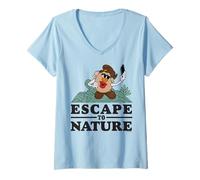 Donna Mr Potato Head Classic Escape To Nature Maglietta con Collo a V
