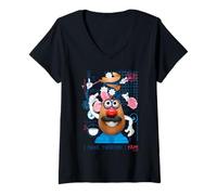 Donna Mr Potato Head Classic I Think Therefore I Yam Maglietta con Collo a V