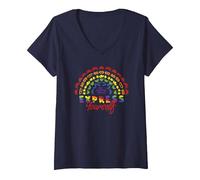 Donna Mr. Potato Head Rainbow Potato Accessories Express Yourself Maglietta con Collo a V, Navy, S