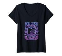 Donna MTV Live World Tour 1981 Psychedelic Gradient Maglietta con Collo a V