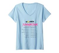 Donna MTV Yo! Raps Summer Tour City List Neon 90s Hip Hop Maglietta con Collo a V