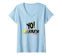 Donna MTV Yo! Raps Summer Tour Neon 90s Retro Hip Hop Maglietta con Collo a V