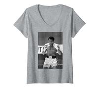 Donna Muhammad Ali Allenamento Cervo Lake Leon Spinks Boxing Fight Maglietta con Collo a V