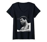 Donna Muhammad Ali Allenamento per il 2 ° Leon Spinks Boxing Fight Maglietta con Collo a V