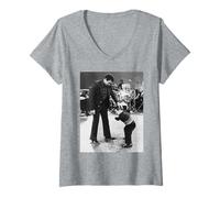 Donna Muhammad Ali Boxer combatte l"attore Kenny Baker 1979 Maglietta con Collo a V