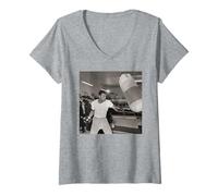Donna Muhammad Ali Cassius Clay, leggenda della boxe in allenamento 1966 Maglietta con Collo a V