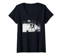 Donna Muhammad Ali Joe Frazier The Fight Boxing World Heavyweight Maglietta con Collo a V