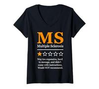 Donna Multiple Sclerosis Sarcastic One Star Review Maglietta con Collo a V