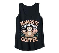 Donna Mum Yoga Coffee Funny Namaste Saying Design Festa Mama Canotta