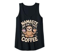 Donna Mum Yoga Coffee Funny Namaste Saying Design Festa Mama Canotta
