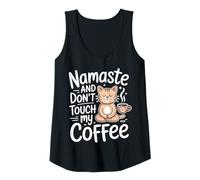 Donna Mum Yoga Coffee Funny Namaste Saying Design Festa Mama Canotta