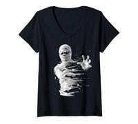 Donna Mummia Costume Halloween Spooky Art Mummia Maglietta con Collo a V