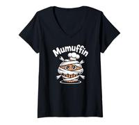 Donna Mumuffin Spooky Halloween Carino Design Maglietta con Collo a V