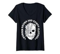 Donna Murder Shows And Comfy Clothes Maglietta con Collo a V