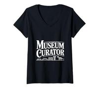 Donna Museo Curatore Vita Vintage Art Amante Idea Maglietta con Collo a V