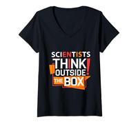 Donna Museo del pensiero creativo degli scienziati Informazioni geniali Amore Maglietta con Collo a V
