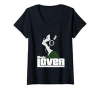 Donna Music Lover Cuffie Fashion Graphic Maglietta con Collo a V
