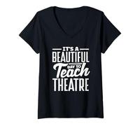 Donna Musicals Bella Giornata Teatro Amante Musicale Maglietta con Collo a V
