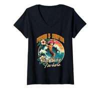 Donna Musubi & Surfing Thats Why I'm Here Maglietta con Collo a V