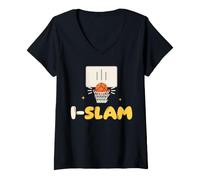 Donna Musulmani Basket Bambini I-Slam Gioco di Parole Canestro Maglietta con Collo a V