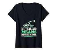 Donna Mutuo Aiuto Significa mancante Cena Groundman mutuo Aiuto Lineman Maglietta con Collo a V