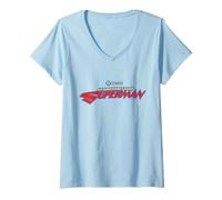 Donna My Adventures with Superman Logo Maglietta con Collo a V