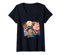Donna My Adventures with Superman Selfie Maglietta con Collo a V