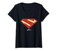 Donna My Adventures with Superman Shield Maglietta con Collo a V