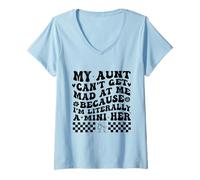 Donna My Aunt Can't Get Mad at Me Because I'm Literally A Mini Her Maglietta con Collo a V