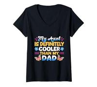 Donna My Aunt Is Definitely Cooler Than Your Dad Funny Maglietta con Collo a V