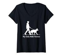 Donna My Daily Walk Partner German Shepherd Owner Maglietta con Collo a V