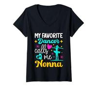 Donna My Favorite Dancer Calls Me Nonna Dance Nonna Festa della Mamma Maglietta con Collo a V