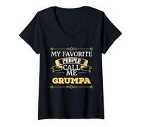 Donna My Favorite People Call Me Grumpa Grandad Maglietta con Collo a V