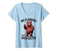 Donna My Flabbers Have Been Gasted Funny Meme Quote Bear Maglietta con Collo a V