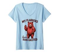 Donna My Flabbers Have Been Gasted Funny Meme Quote Bear Maglietta con Collo a V